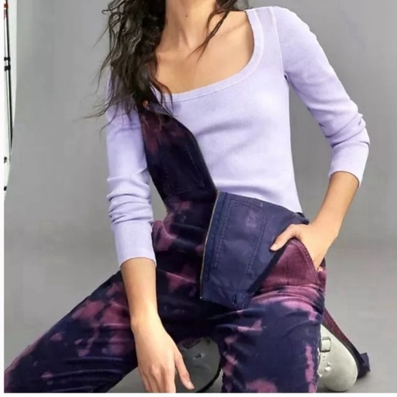 Pilcro Slim Corduroy Overalls Sz 33 - Picture 7 of 11